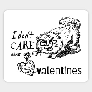 Funny Cat with Anti-valentine Text Magnet